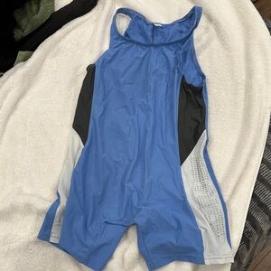 Men's Blue and Gray Athletic Singlet